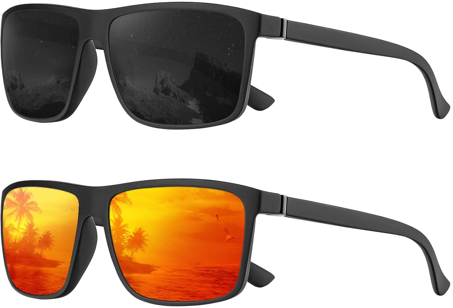 Поляризованные солнцезащитные очки KALIYADI для мужчин и женщин, мужские солнцезащитные очки с защитой от УФ-излучения для вождения, рыбалки, гольфа (3 шт.), (2 Pack) Black/Red
Поляризованные солнцезащитные очки KALIYADI для мужчин и женщин, мужские солнцезащитные очки с защитой от УФ-излучения для вождения, рыбалки, гольфа (3 шт.), (2 Pack) Black/Red