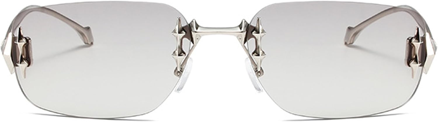 Солнцезащитные очки Bullabulling без оправы, прямоугольные, в стиле Y2K, для женщин и мужчин, милые, маленькие, с прозрачными тонированными линзами, модные в стиле 2000-х, Silver
Солнцезащитные очки Bullabulling без оправы, прямоугольные, в стиле Y2K, для женщин и мужчин, милые, маленькие, с прозрачными тонированными линзами, модные в стиле 2000-х, Silver