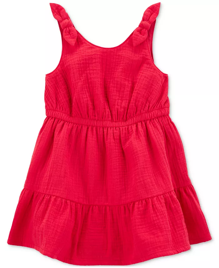 Платье для девочки из хлопка с ярусами Carter's, красный
Платье для девочки из хлопка с ярусами Carter's, красный