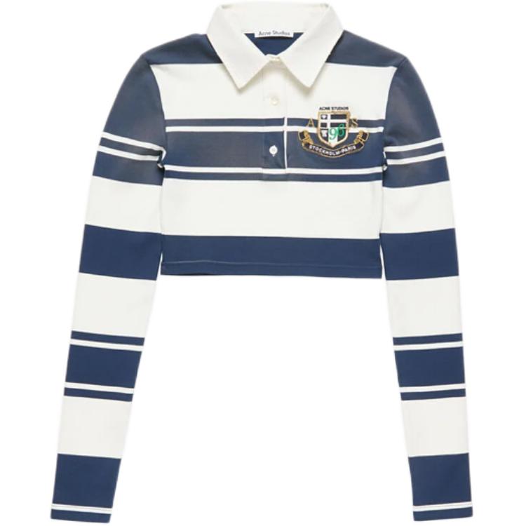 Кроп поло с длинными рукавами Acne Studios, белый/темно-синий
Кроп поло с длинными рукавами Acne Studios, белый/темно-синий