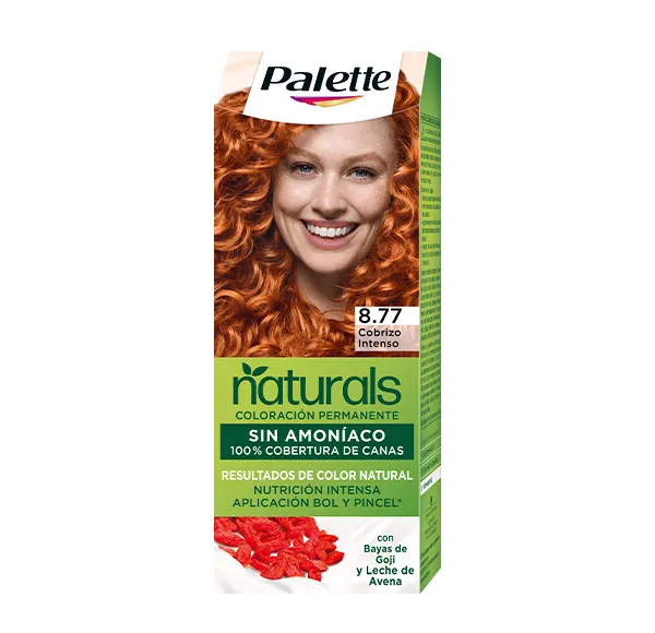 Крем-краска для волос без аммиака Naturals Coloración Permanente Palette Naturals, цвет cobrizo intenso
Крем-краска для волос без аммиака Naturals Coloración Permanente Palette Naturals, цвет cobrizo intenso