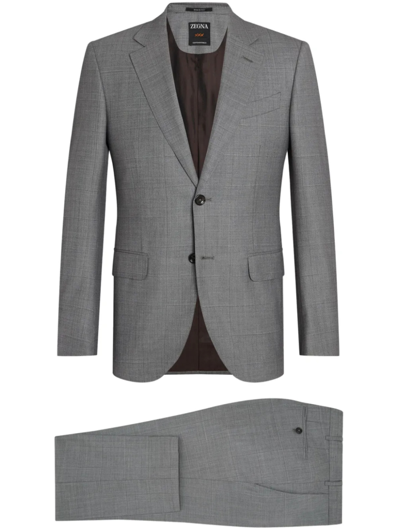 Zegna шерстяной костюм с однобортным пиджаком, серый
Zegna шерстяной костюм с однобортным пиджаком, серый