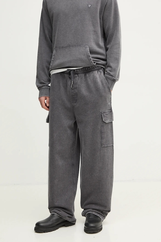 Хлопковые спортивные брюки Guess, серый 
Хлопковые спортивные брюки Guess, серый