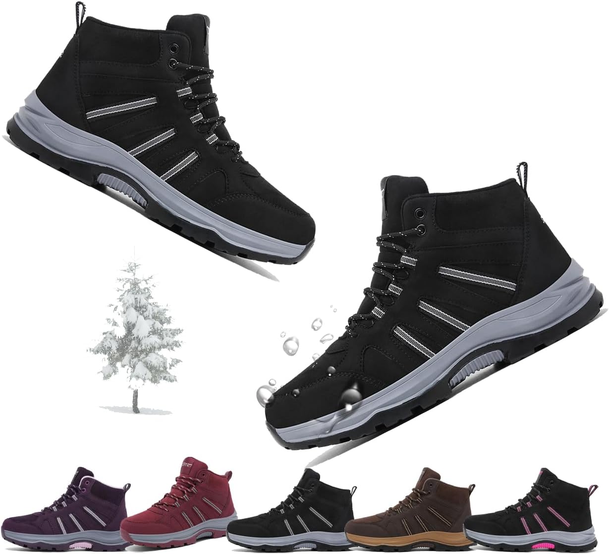 Зимние сапоги для мужчин - зимние сапоги для женщин с теплым мехом, водонепроницаемые, походные, противоскользящие ботинки, ботинки для активного отдыха и треккинга Generic, черный
Зимние сапоги для мужчин - зимние сапоги для женщин с теплым мехом, водонепроницаемые, походные, противоскользящие ботинки, ботинки для активного отдыха и треккинга Generic, черный