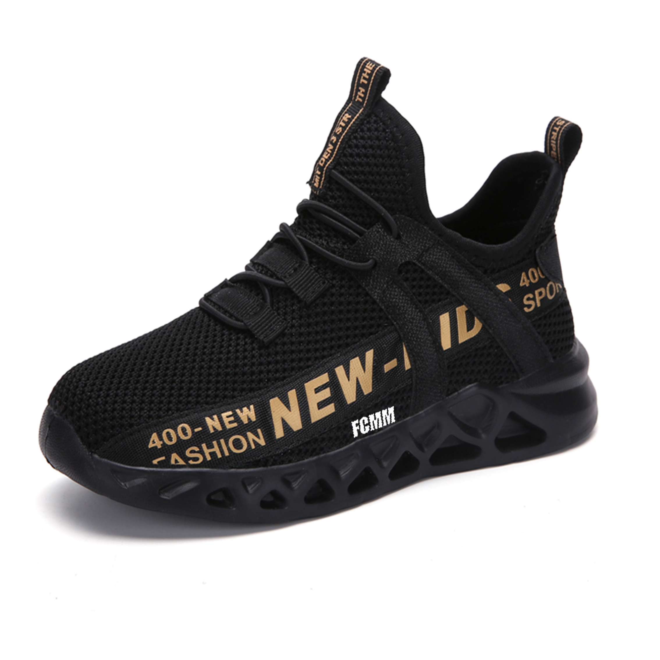 Дышащая детская обувь для активного отдыха FCMM, черный/золотой
Дышащая детская обувь для активного отдыха FCMM, черный/золотой