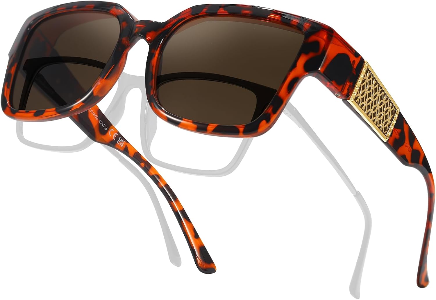 Солнцезащитные очки LVIOE Fit Over Glasses для женщин и мужчин, поляризованные, увеличенного квадратного размера, с защитой от УФ-излучения UV400, A02 Tortoise Frame/ Brown Polarized Lenses
Солнцезащитные очки LVIOE Fit Over Glasses для женщин и мужчин, поляризованные, увеличенного квадратного размера, с защитой от УФ-излучения UV400, A02 Tortoise Frame/ Brown Polarized Lenses