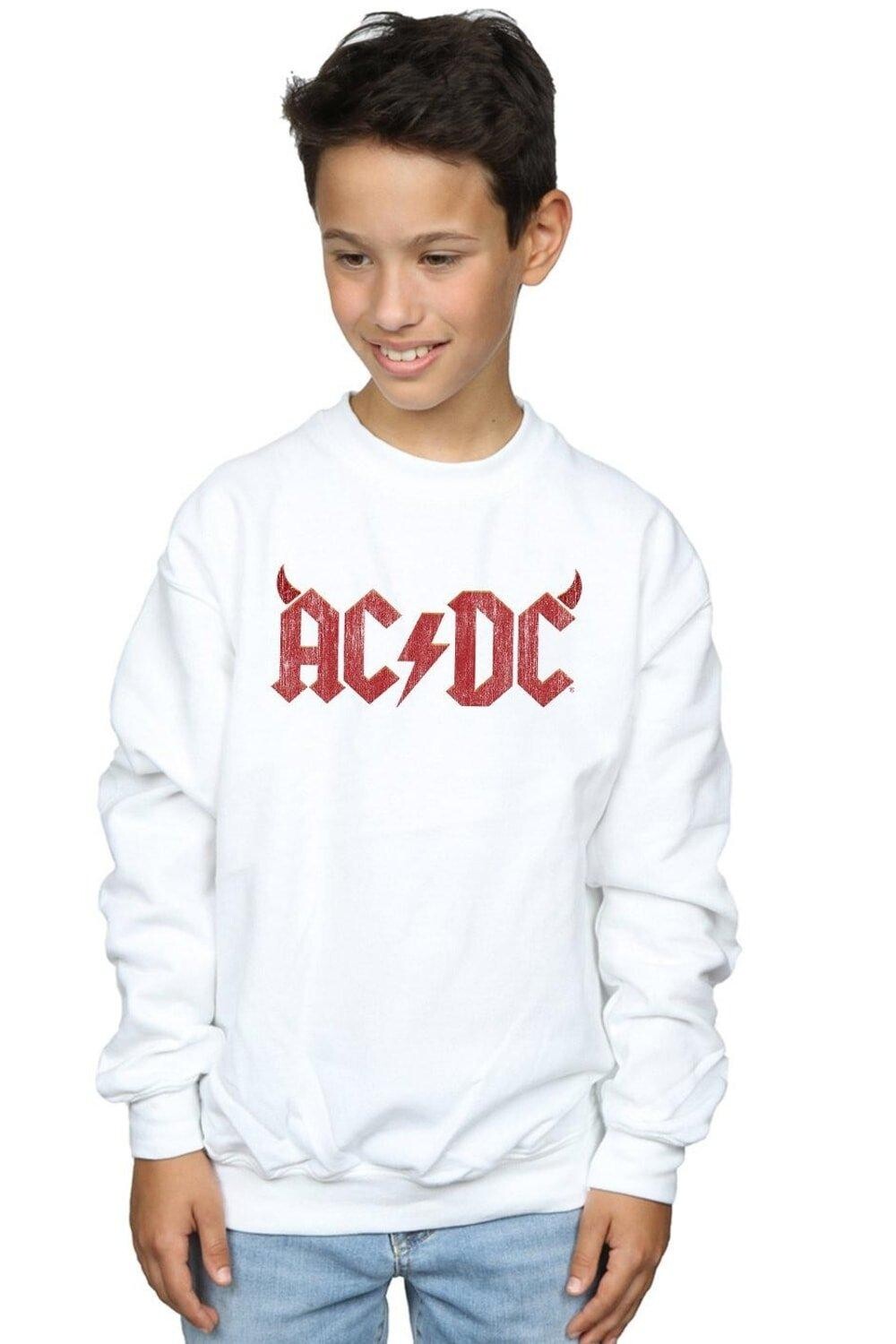 Толстовка с логотипом Horns AC/DC, белый 
Толстовка с логотипом Horns AC/DC, белый