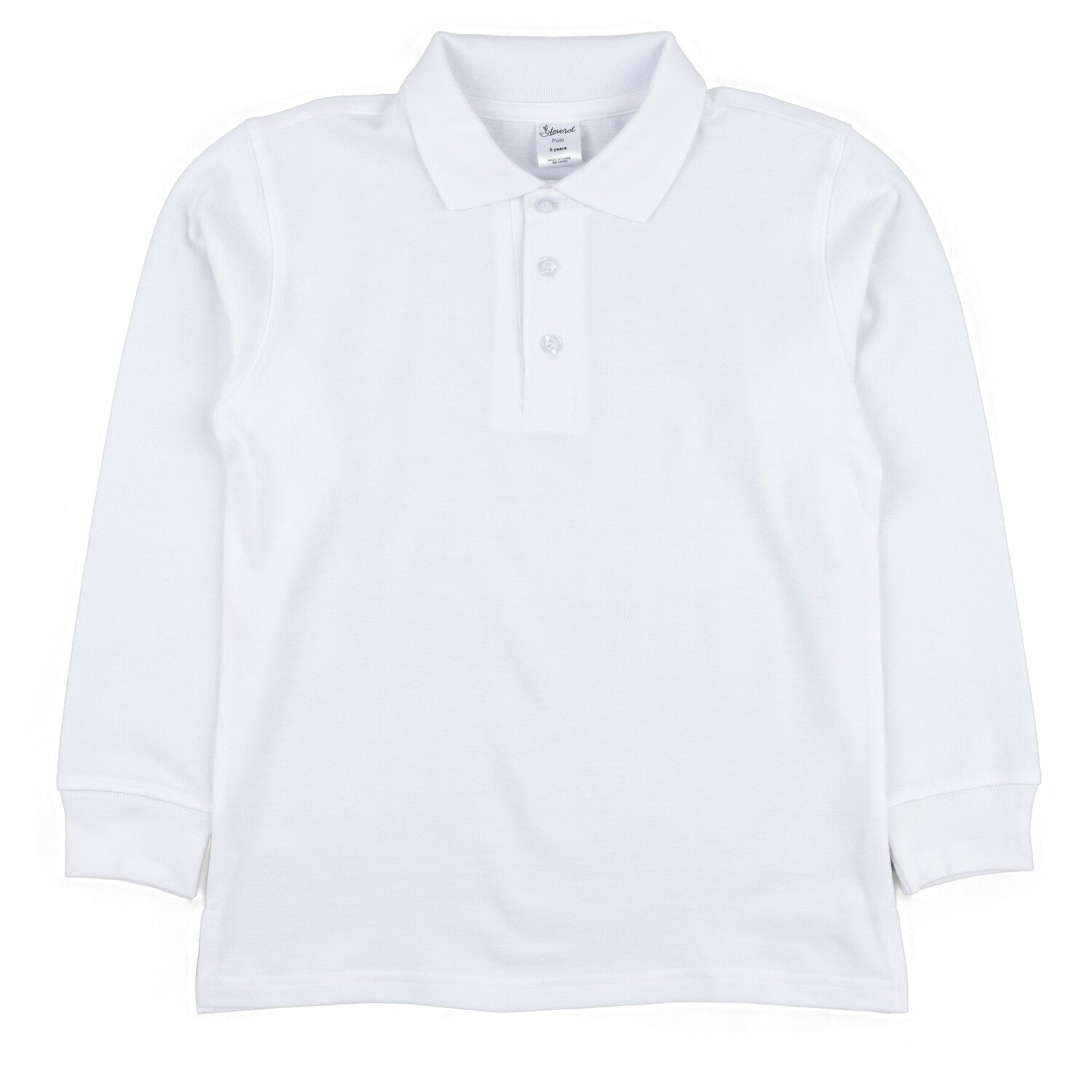 Хлопковая рубашка поло с длинным рукавом, белый
Хлопковая рубашка поло с длинным рукавом, белый