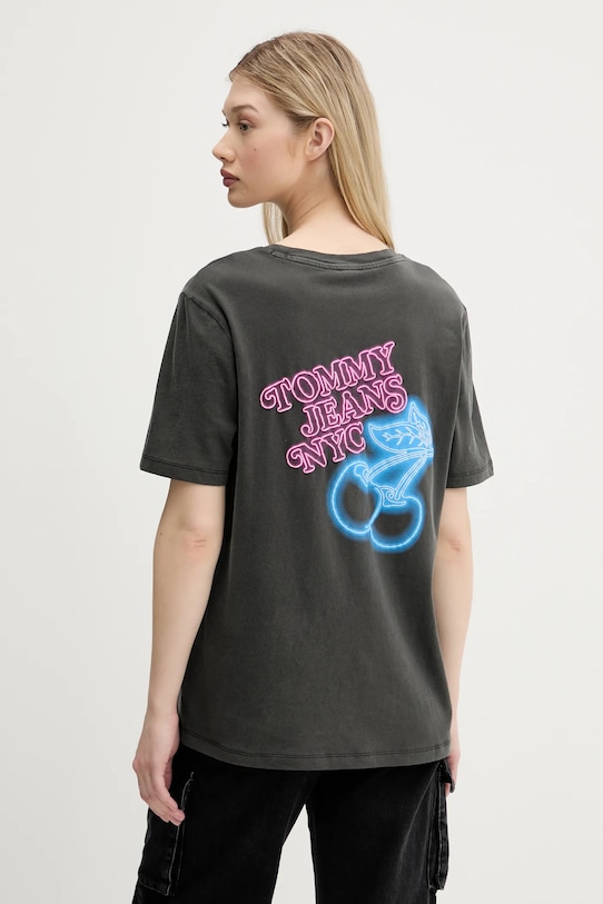 Хлопковая футболка Tommy Jeans, серый 
Хлопковая футболка Tommy Jeans, серый