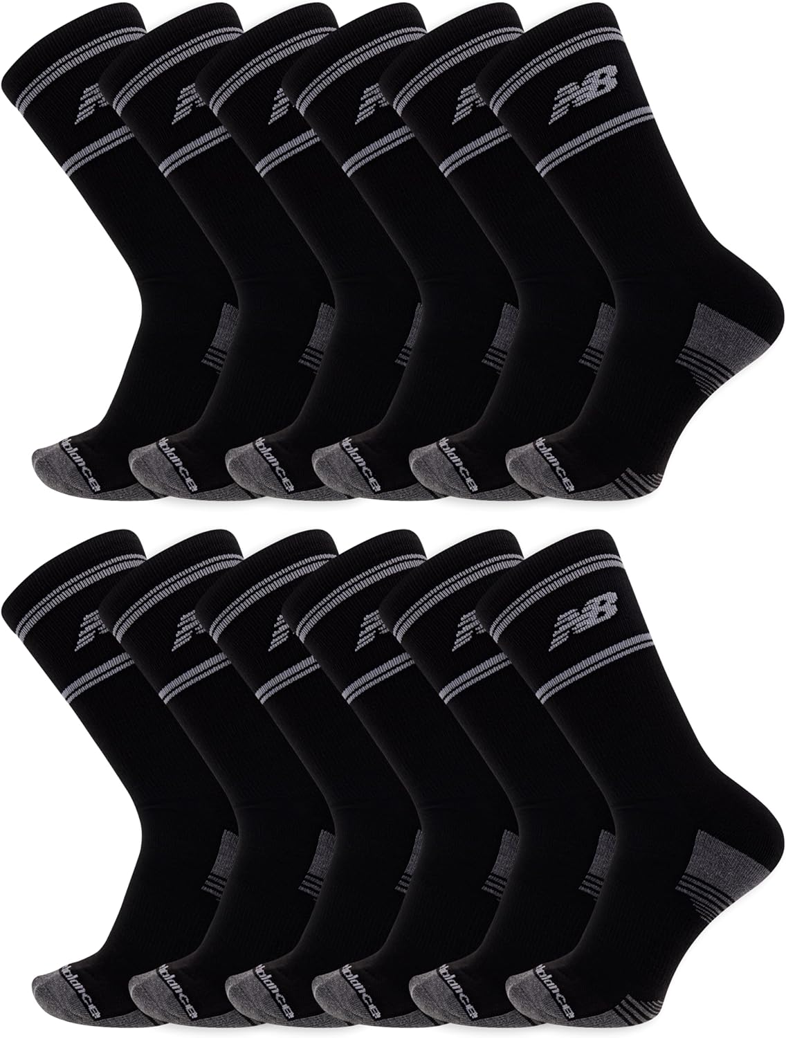 Носки New Balance унисекс для взрослых Performance Cushioned Crew Socks - 6 и 12 пар - влагоотводящие, Black (12 Pairs)
Носки New Balance унисекс для взрослых Performance Cushioned Crew Socks - 6 и 12 пар - влагоотводящие, Black (12 Pairs)