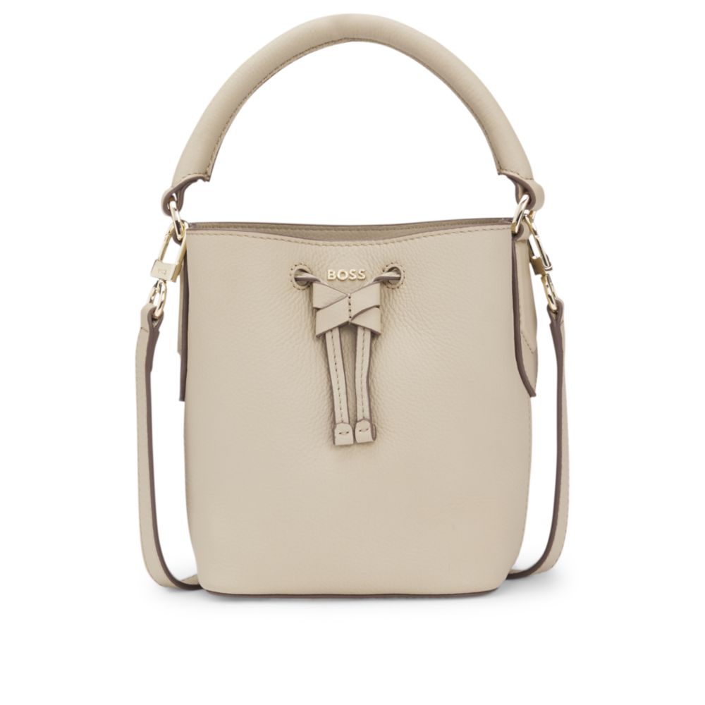 Кожаная сумка-ведро с логотипом бренда BOSS, светло-бежевый
Кожаная сумка-ведро с логотипом бренда BOSS, светло-бежевый