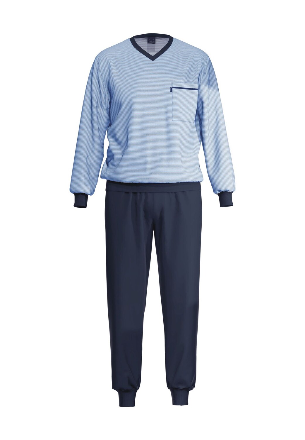 Длинная хлопковая пижама для мужчин AMMANN, цвет Hellblaumelan
Длинная хлопковая пижама для мужчин AMMANN, цвет Hellblaumelan