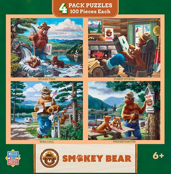 Набор из 4 пазлов по 100 деталей для детей «Masterpieces Smokey Bear» Masterpieces Puzzles, multicolor
Набор из 4 пазлов по 100 деталей для детей «Masterpieces Smokey Bear» Masterpieces Puzzles, multicolor