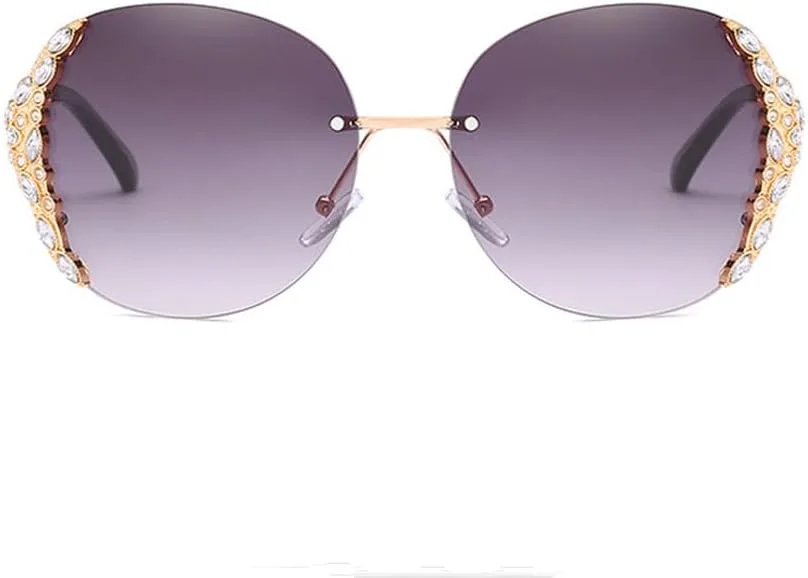 Женские солнцезащитные очки без оправы, роскошные очки с стразами, большие солнцезащитные очки, винтажные очки для женщин, градиентные модные очки TYUVIVO, Gold-brown
Женские солнцезащитные очки без оправы, роскошные очки с стразами, большие солнцезащитные очки, винтажные очки для женщин, градиентные модные очки TYUVIVO, Gold-brown