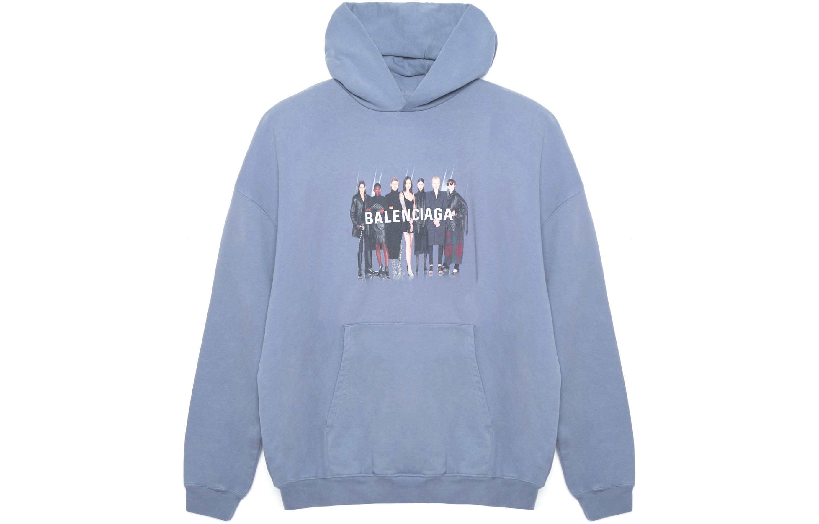 Свободная толстовка унисекс серо-голубой Balenciaga
Свободная толстовка унисекс серо-голубой Balenciaga