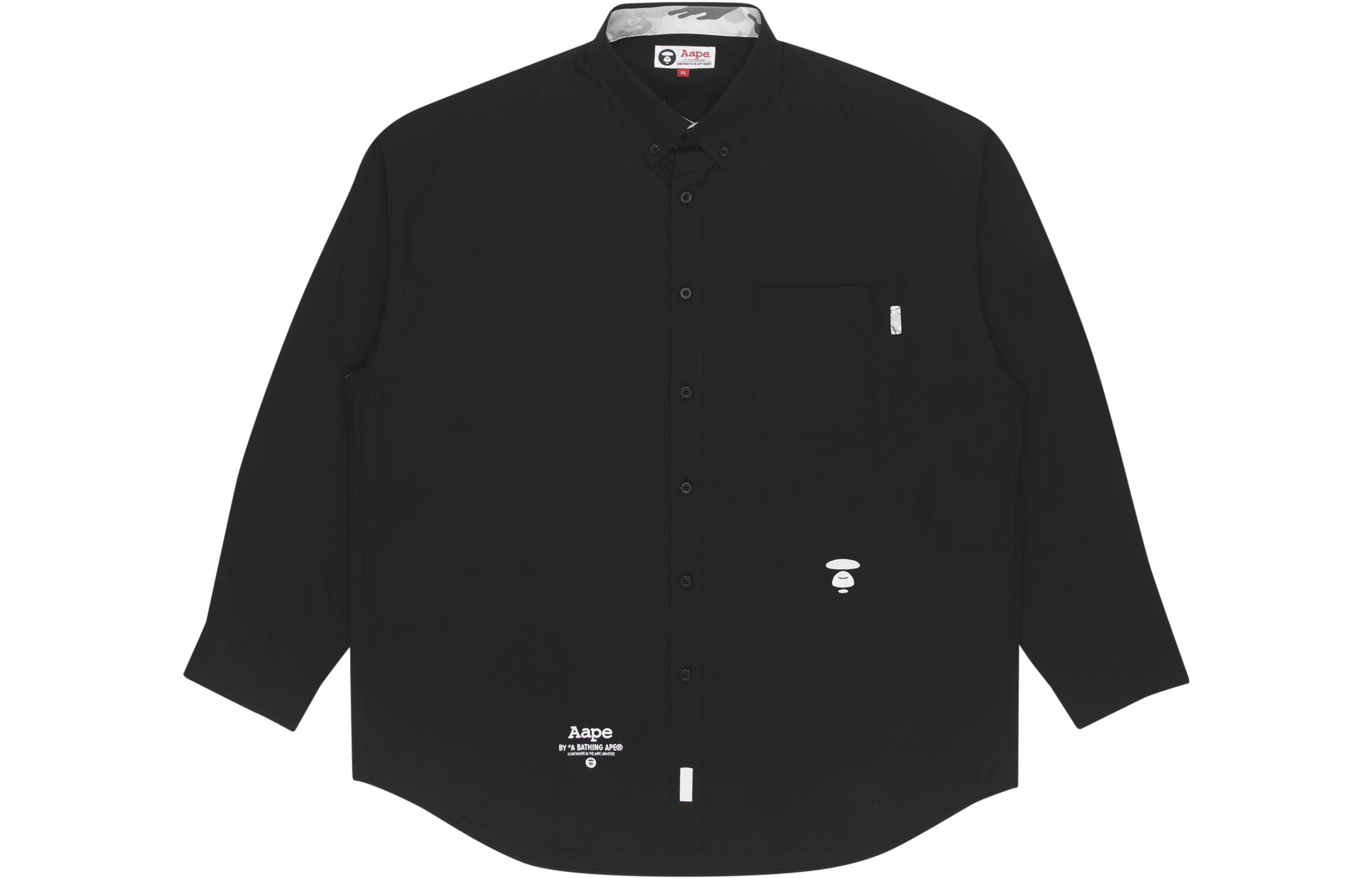 Рубашка на пуговицах в стиле пэчворк Aape, черный
Рубашка на пуговицах в стиле пэчворк Aape, черный