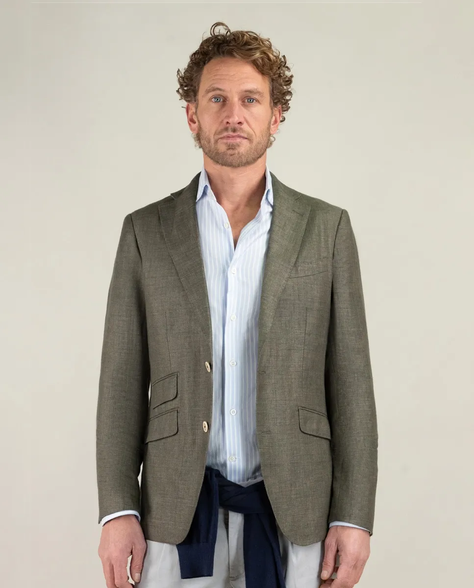 Мужской однотонный льняной блейзер El Ganso, зеленый
Мужской однотонный льняной блейзер El Ganso, зеленый