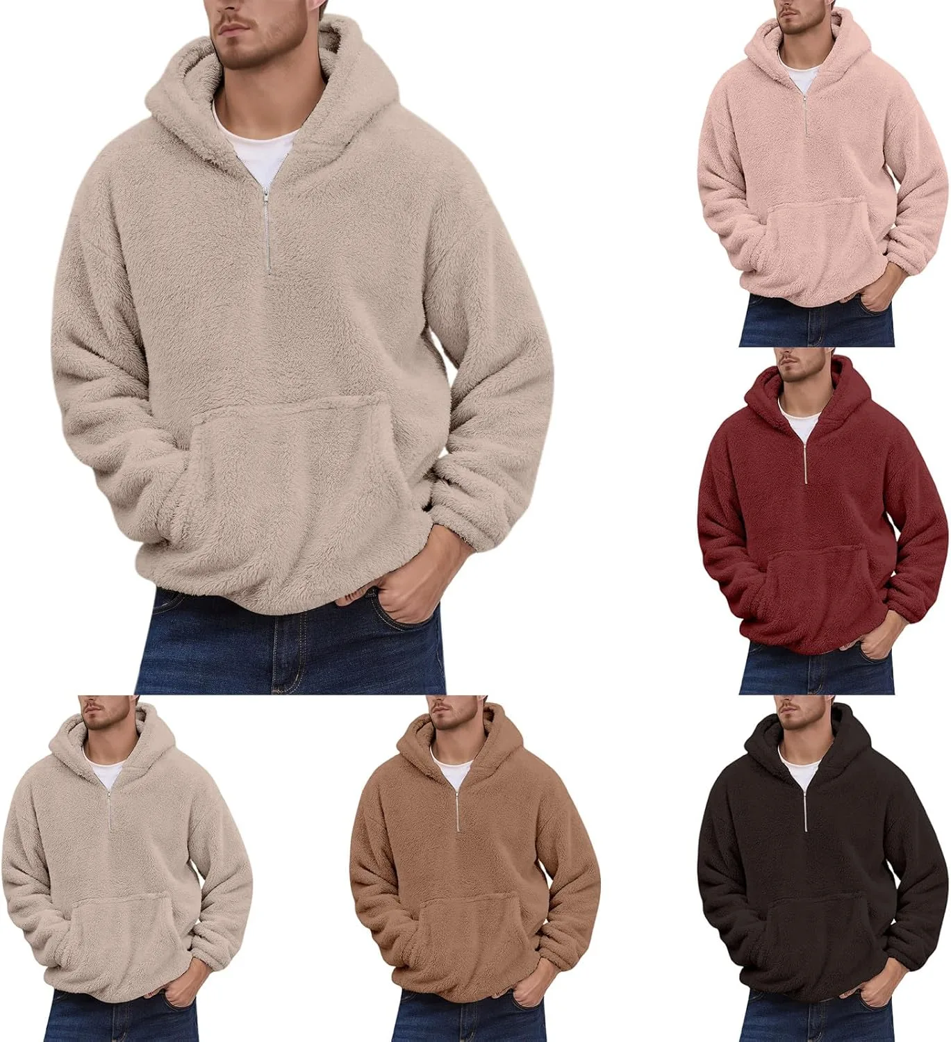 Толстовка JiXiang с капюшоном и молнией на четверть, флисовая, теплая, с карманами
Толстовка JiXiang с капюшоном и молнией на четверть, флисовая, теплая, с карманами