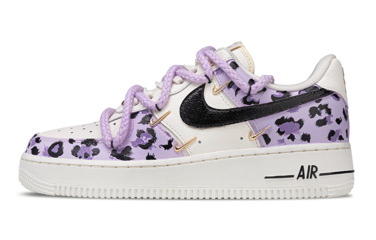 Nike Кроссовки Air Force 1 Purple Leopard с амортизацией, легкие, низкие, для скейтбординга, унисекс, белый с фиолетовым принтом
Nike Кроссовки Air Force 1 Purple Leopard с амортизацией, легкие, низкие, для скейтбординга, унисекс, белый с фиолетовым принтом