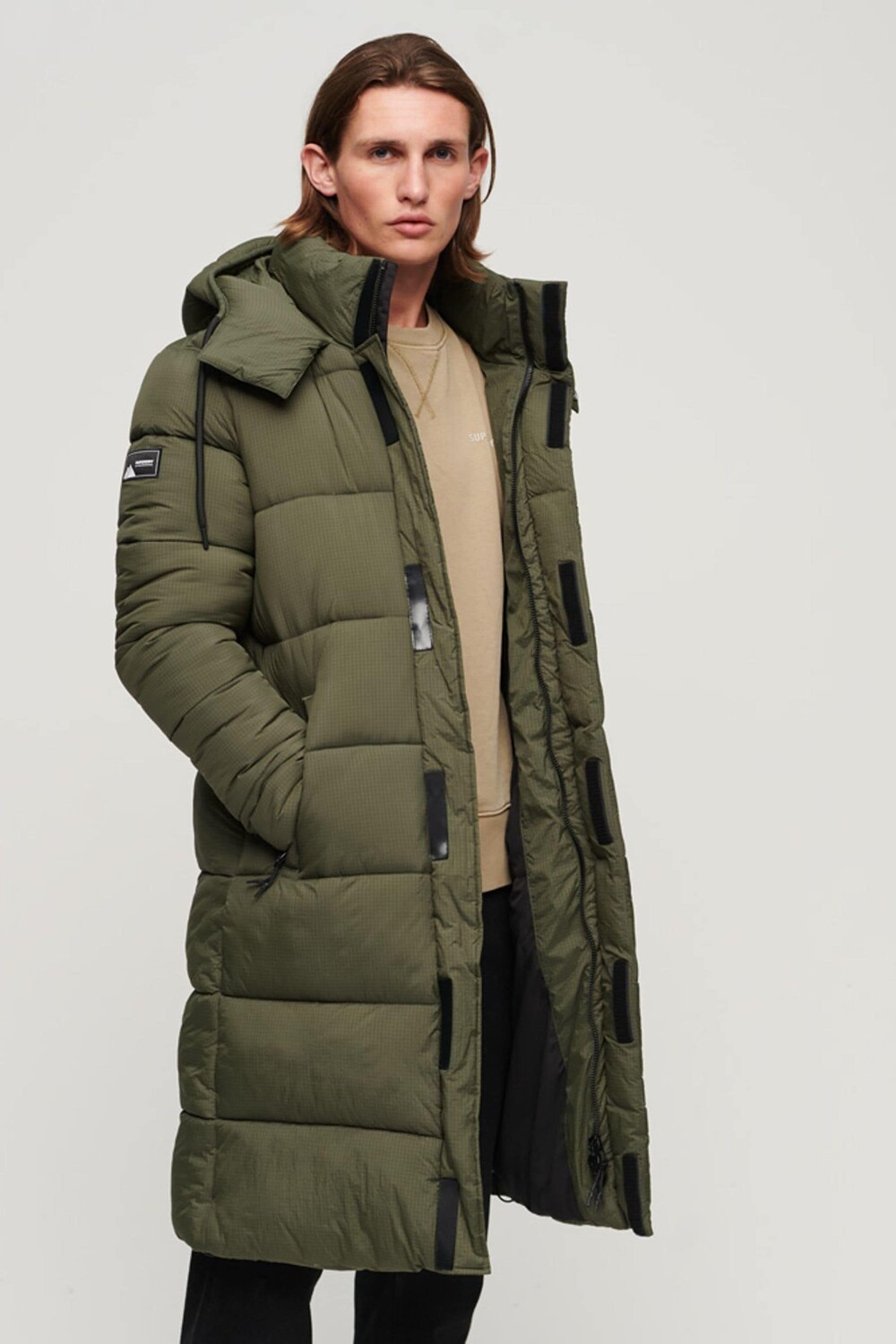 Пуховик длинного кроя Superdry, зеленый
Пуховик длинного кроя Superdry, зеленый