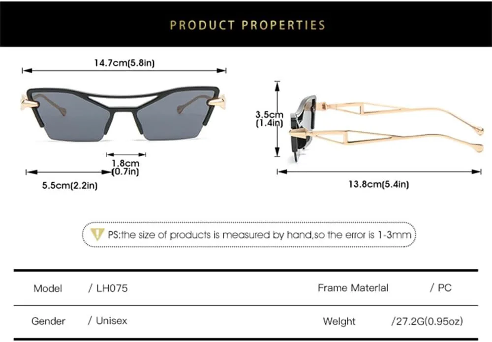 Солнцезащитные очки «кошачий глаз» в винтажном стиле, полуободковая оправа, женские ретро-очки, солнцезащитные очки с градиентным металлическим покрытием VFDHN, 7
Солнцезащитные очки «кошачий глаз» в винтажном стиле, полуободковая оправа, женские ретро-очки, солнцезащитные очки с градиентным металлическим покрытием VFDHN, 7