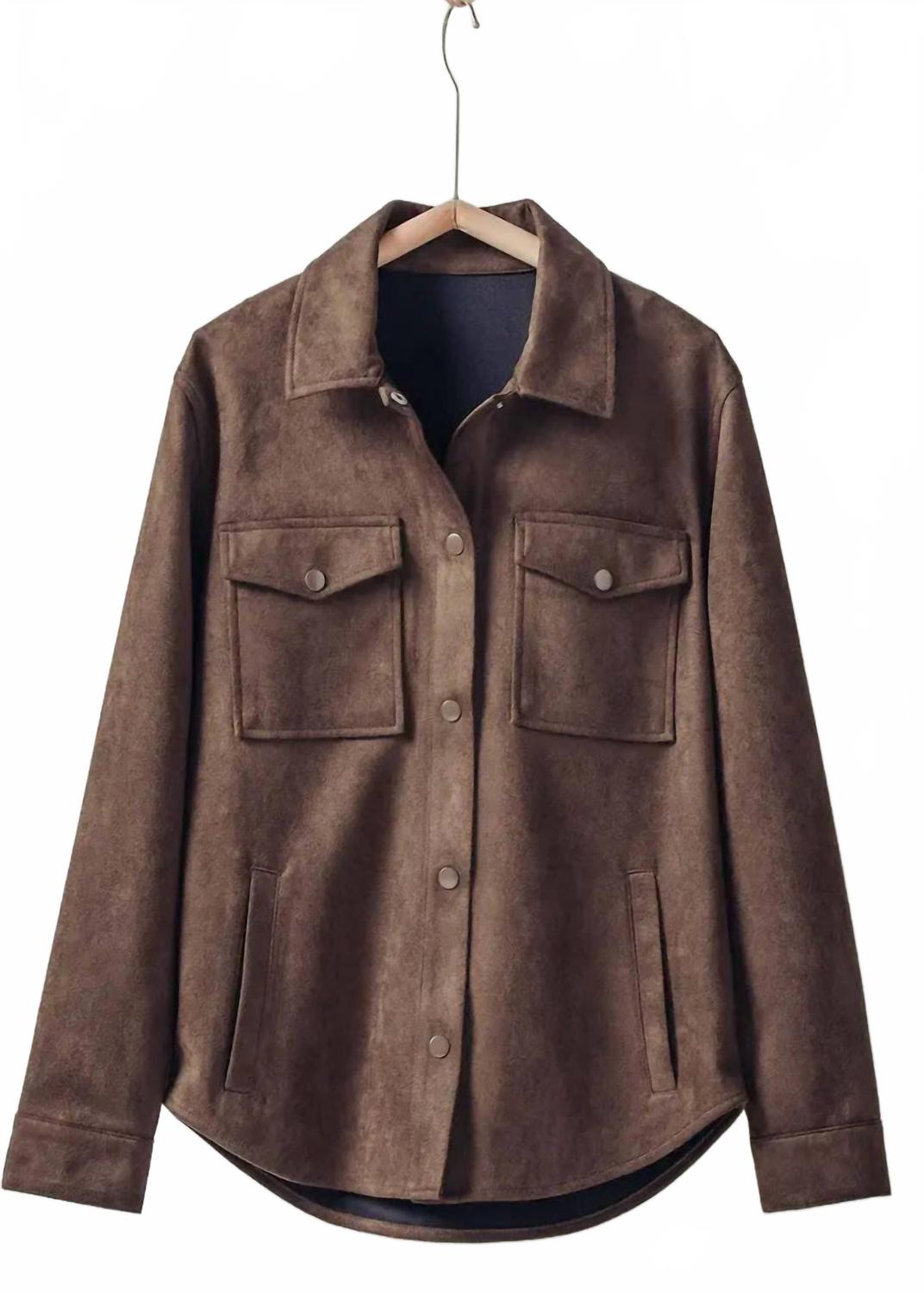 Женская куртка из искусственной замши на пуговицах шоколадно-коричневого цвета Urban Daizy, коричневый
Женская куртка из искусственной замши на пуговицах шоколадно-коричневого цвета Urban Daizy, коричневый