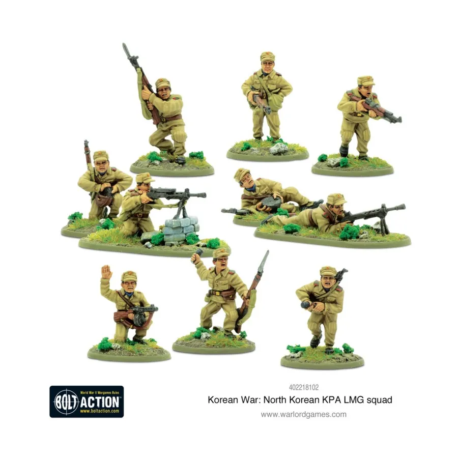 Северокорейский отряд LMG КНА, Bolt Action - Korean War (28mm)
Северокорейский отряд LMG КНА, Bolt Action - Korean War (28mm)
