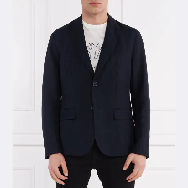 Элегантный льняной жакет классического кроя Armani Exchange, синий
Элегантный льняной жакет классического кроя Armani Exchange, синий