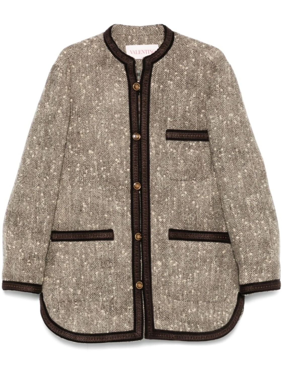 Valentino Garavani пальто с узором в елочку, коричневый
Valentino Garavani пальто с узором в елочку, коричневый