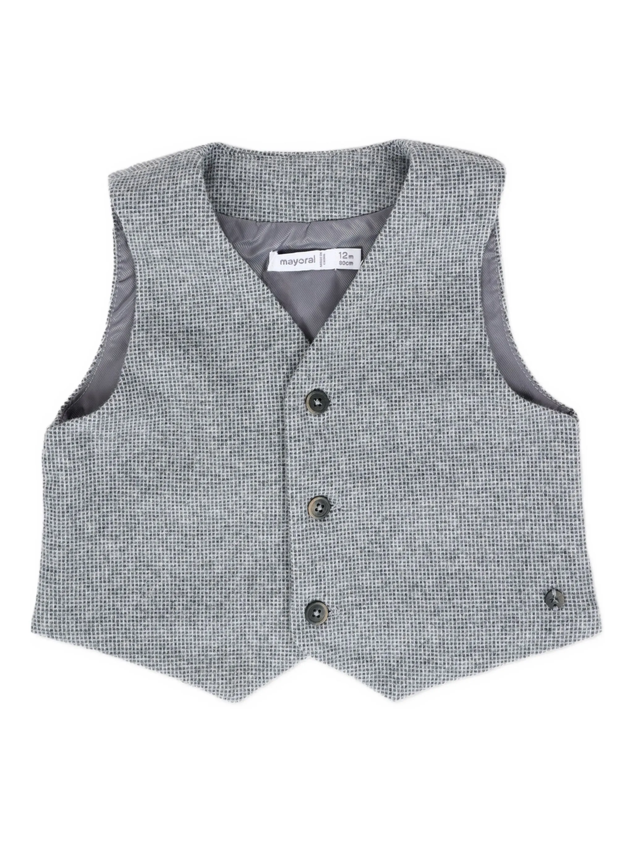 Жилет в ломаную клетку Mayoral, серый
Жилет в ломаную клетку Mayoral, серый