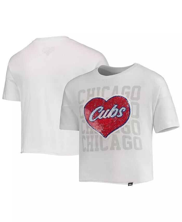 Белый укороченный топ с отворотами и пайетками в форме сердца Big Girls Chicago Cubs New Era, белый
Белый укороченный топ с отворотами и пайетками в форме сердца Big Girls Chicago Cubs New Era, белый