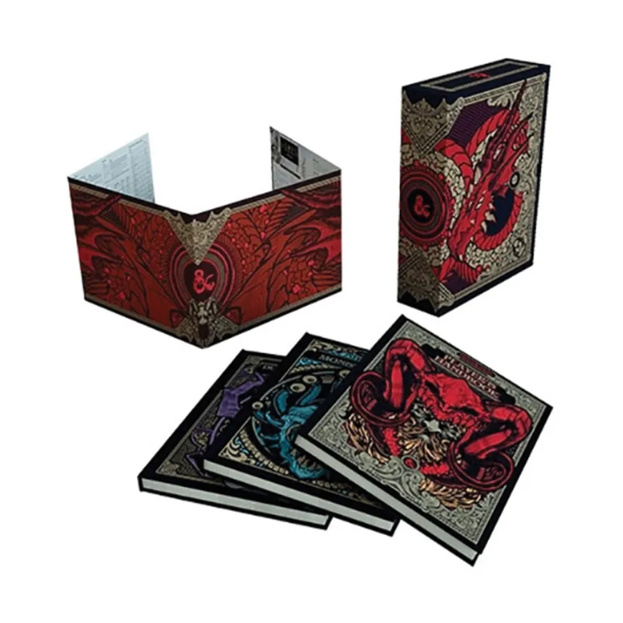 Бокс-сет Core Rulebook Gift Set (Limited Edition, 2014 Edition), Dungeons & Dragons (5th Edition, 2014 Edition) - Core & Assorted
Бокс-сет Core Rulebook Gift Set (Limited Edition, 2014 Edition), Dungeons & Dragons (5th Edition, 2014 Edition) - Core & Assorted
