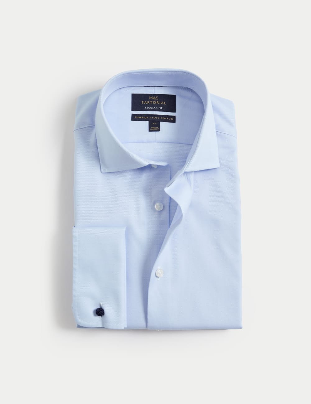 Рубашка из хлопкового твила с двойными манжетами, классического кроя Marks & Spencer SARTORIAL, синий
Рубашка из хлопкового твила с двойными манжетами, классического кроя Marks & Spencer SARTORIAL, синий