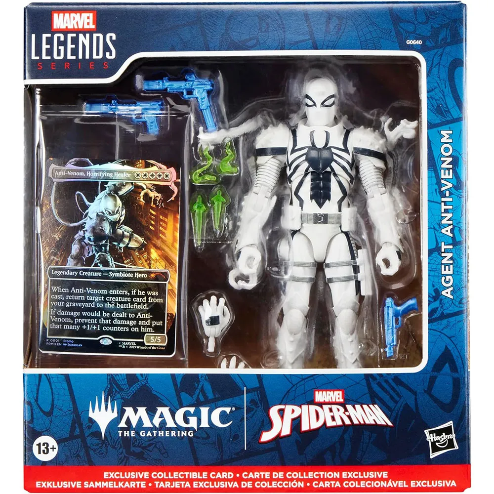Фигурка Hasbro Magic The Gathering Marvel Legends Venom Agent Anti с эксклюзивной фольгированной карточкой, 15 см (английский язык), синий
Фигурка Hasbro Magic The Gathering Marvel Legends Venom Agent Anti с эксклюзивной фольгированной карточкой, 15 см (английский язык), синий