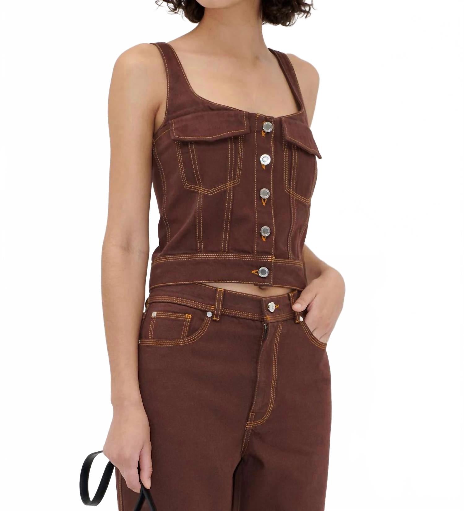 Укороченный джинсовый топ-бюстье цвета цикория Stine Goya, Chicory
Укороченный джинсовый топ-бюстье цвета цикория Stine Goya, Chicory