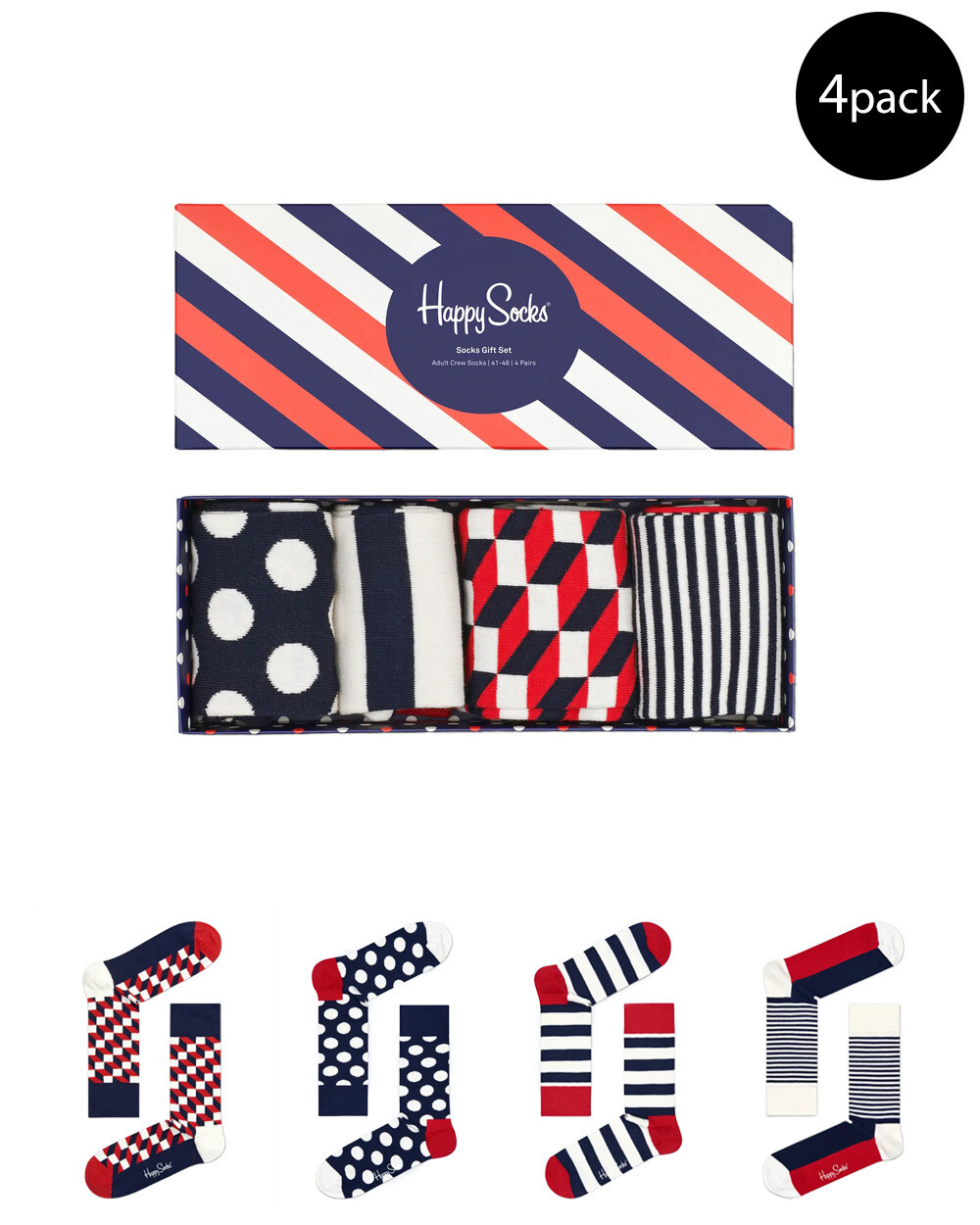 Носки женские Happy Socks с принтом 4 пары, мультиколор
Носки женские Happy Socks с принтом 4 пары, мультиколор