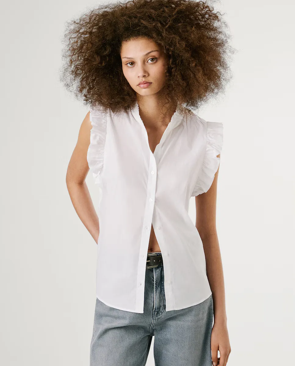 Женская поплиновая рубашка с рукавом-бабочкой Pepe Jeans, белый
Женская поплиновая рубашка с рукавом-бабочкой Pepe Jeans, белый