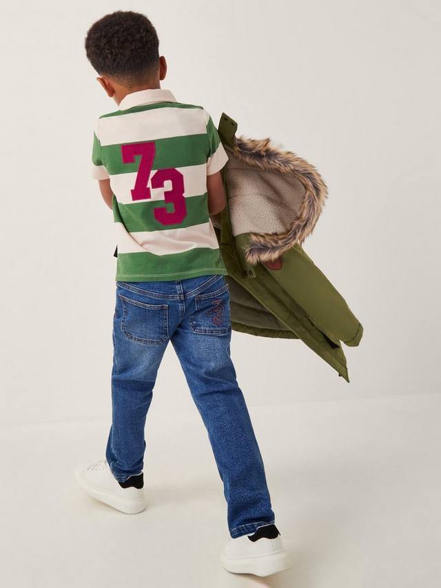 Детская хлопковая полосатая футболка-поло Monsoon, Green
Детская хлопковая полосатая футболка-поло Monsoon, Green