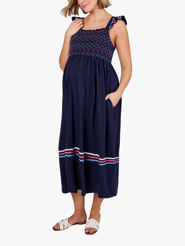 Платье миди для беременных из гофрированного хлопчатобумажного джерси JoJo Maman Bébé, темно-синий
Платье миди для беременных из гофрированного хлопчатобумажного джерси JoJo Maman Bébé, темно-синий