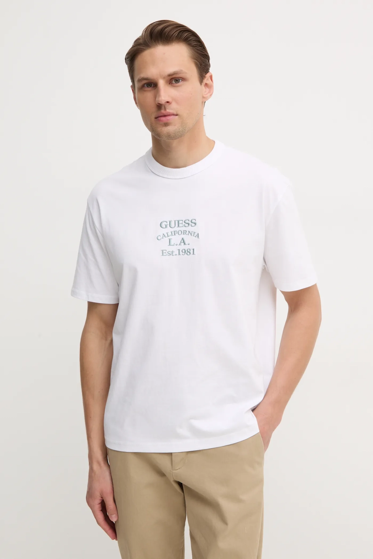 Хлопковая футболка Guess, белый
Хлопковая футболка Guess, белый