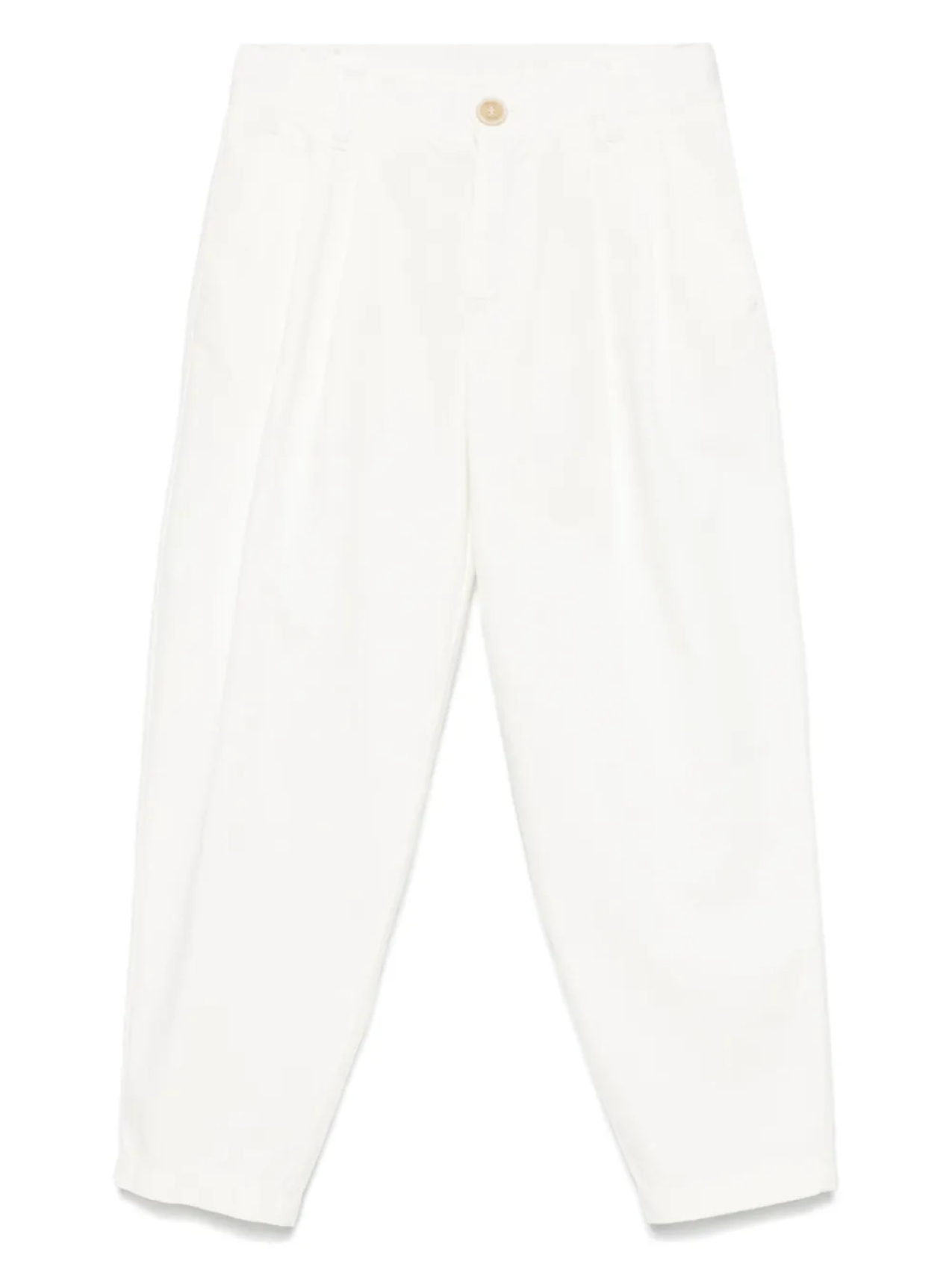 Eleventy Kids плиссированные зауженные брюки, белый 
Eleventy Kids плиссированные зауженные брюки, белый