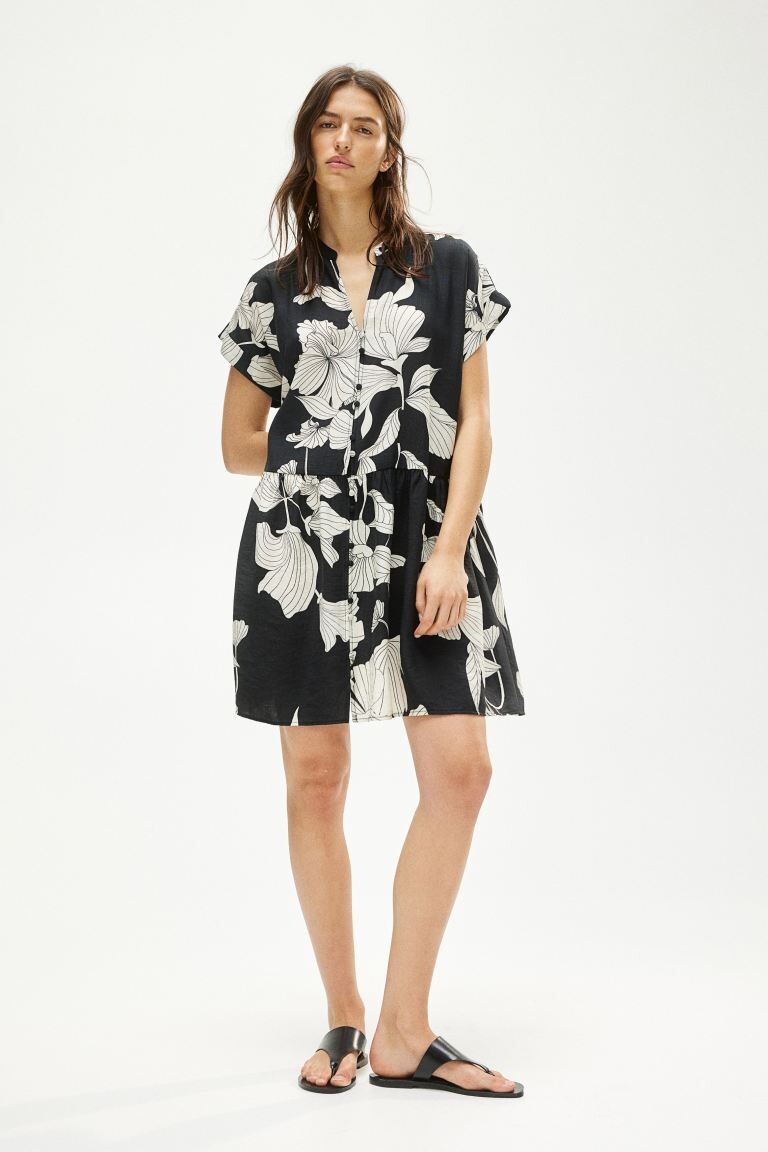 Платье-Туника из жатой ткани H&M, черный
Платье-Туника из жатой ткани H&M, черный