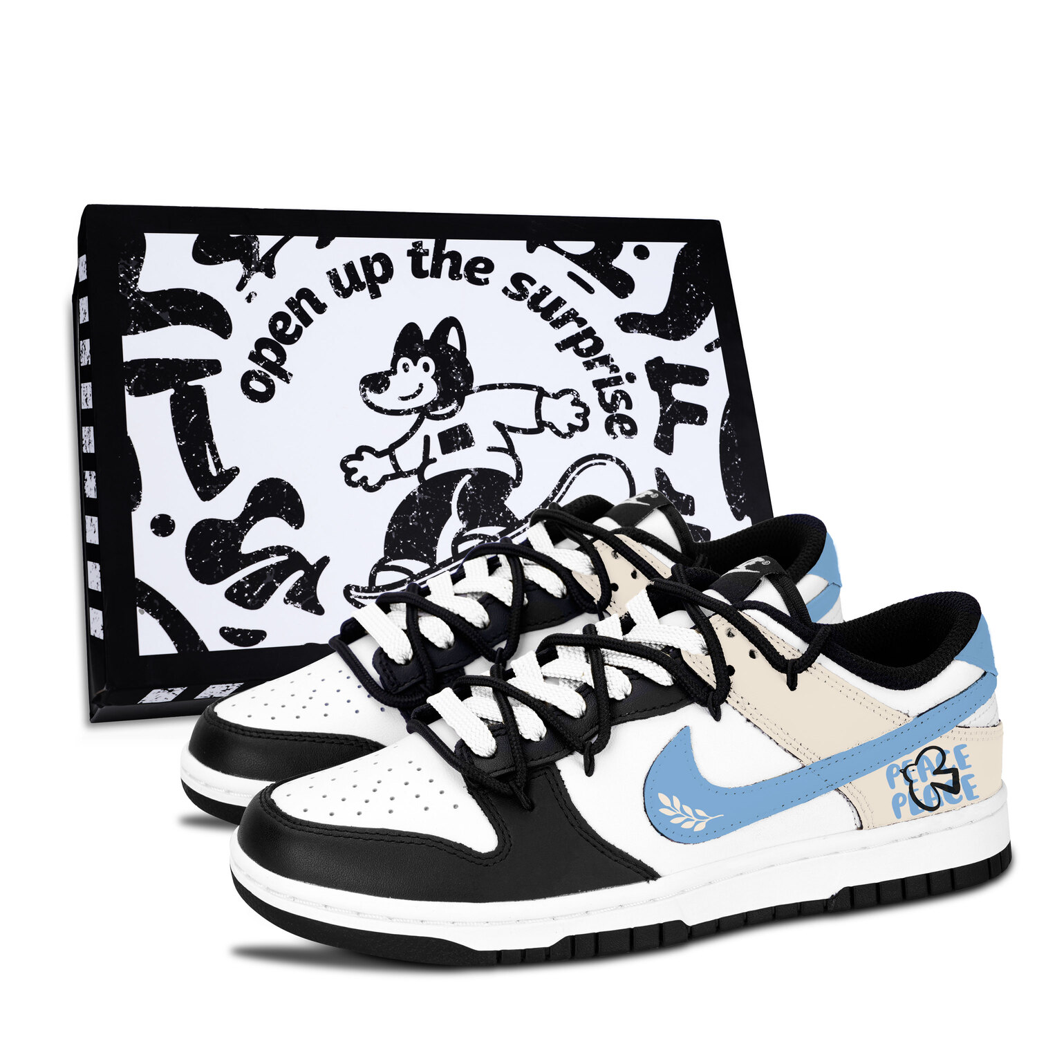 Nike Dunk Black White, Peace Symbol, противоскользящий, устойчивый к истиранию, легкий, с амортизацией, низкий верх
Nike Dunk Black White, Peace Symbol, противоскользящий, устойчивый к истиранию, легкий, с амортизацией, низкий верх