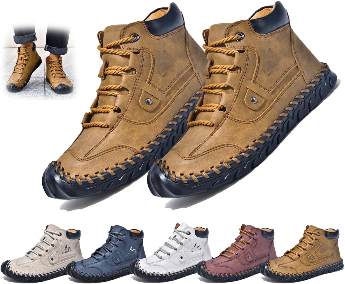 Мужские ботинки - поддержка свода стопы, противоскользящие, водонепроницаемые, кожаные ботинки с широкой колодкой Generic, желтый
Мужские ботинки - поддержка свода стопы, противоскользящие, водонепроницаемые, кожаные ботинки с широкой колодкой Generic, желтый