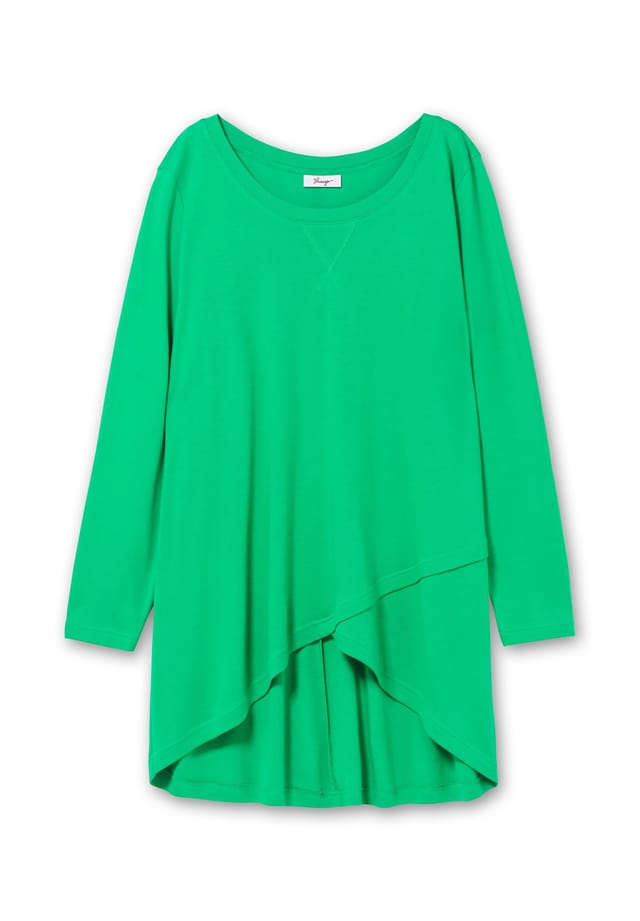 Длинная рубашка с запахом и легким А-образным силуэтом Sheego, зеленый
Длинная рубашка с запахом и легким А-образным силуэтом Sheego, зеленый