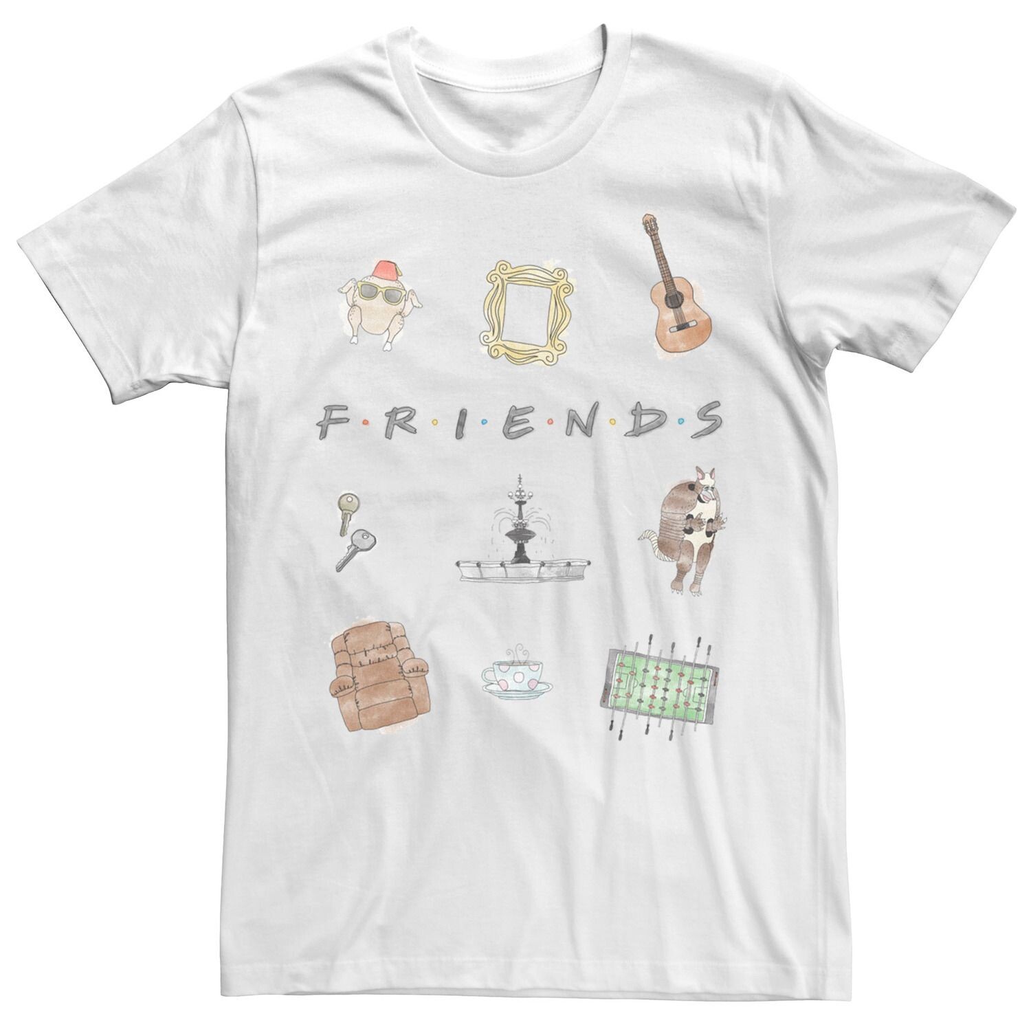 Мужская футболка с логотипом и символом-коллажем Friends Licensed Character
Мужская футболка с логотипом и символом-коллажем Friends Licensed Character