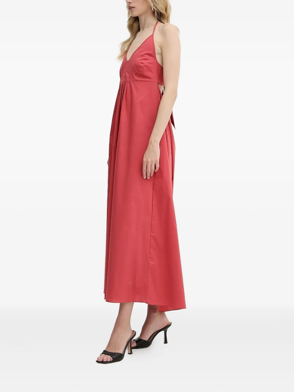 Платье макси с халтер-воротом и завязками на спине LIU JO, красный 
Платье макси с халтер-воротом и завязками на спине LIU JO, красный