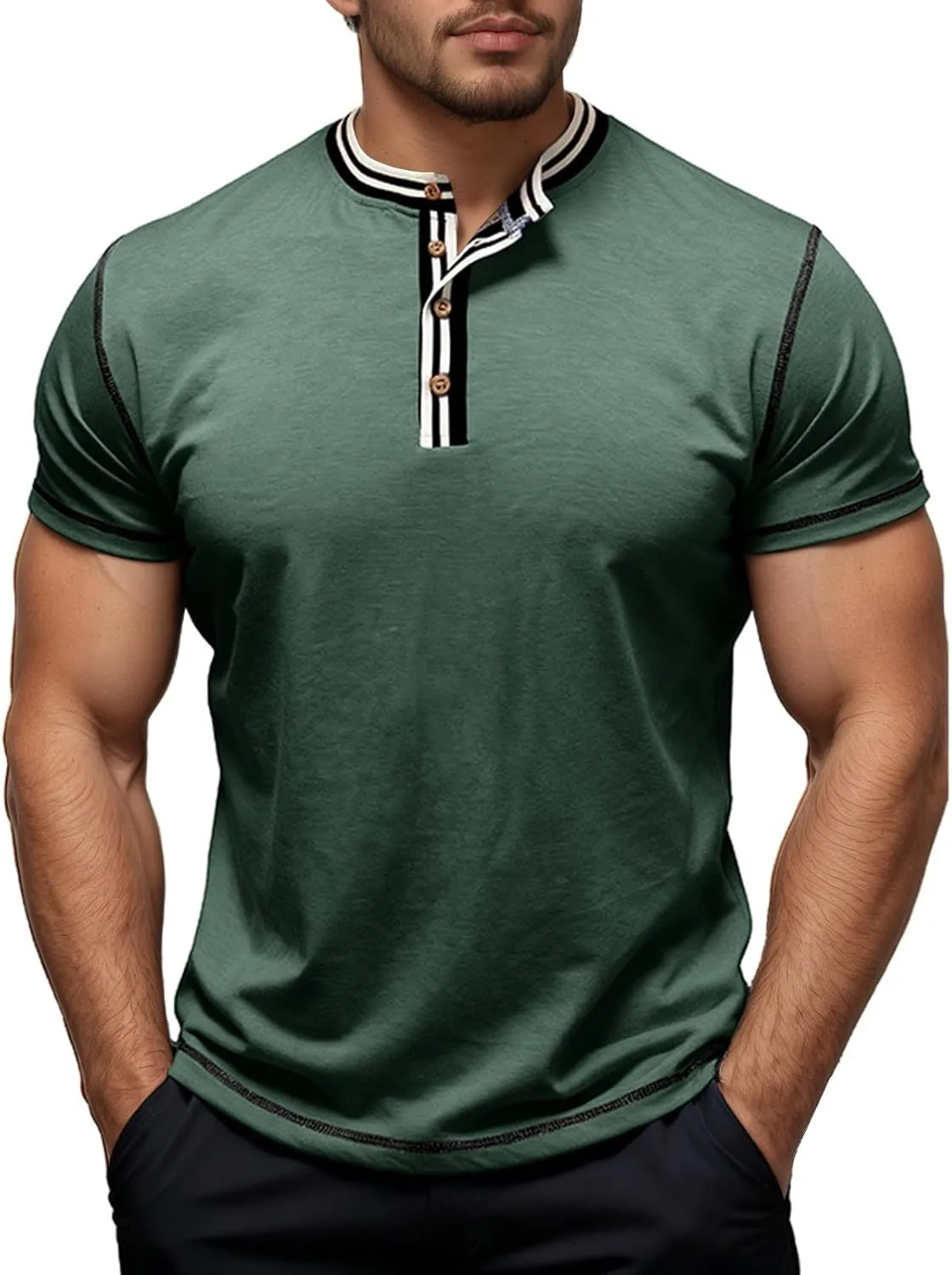 Мужская футболка Henley с коротким рукавом
Мужская футболка Henley с коротким рукавом