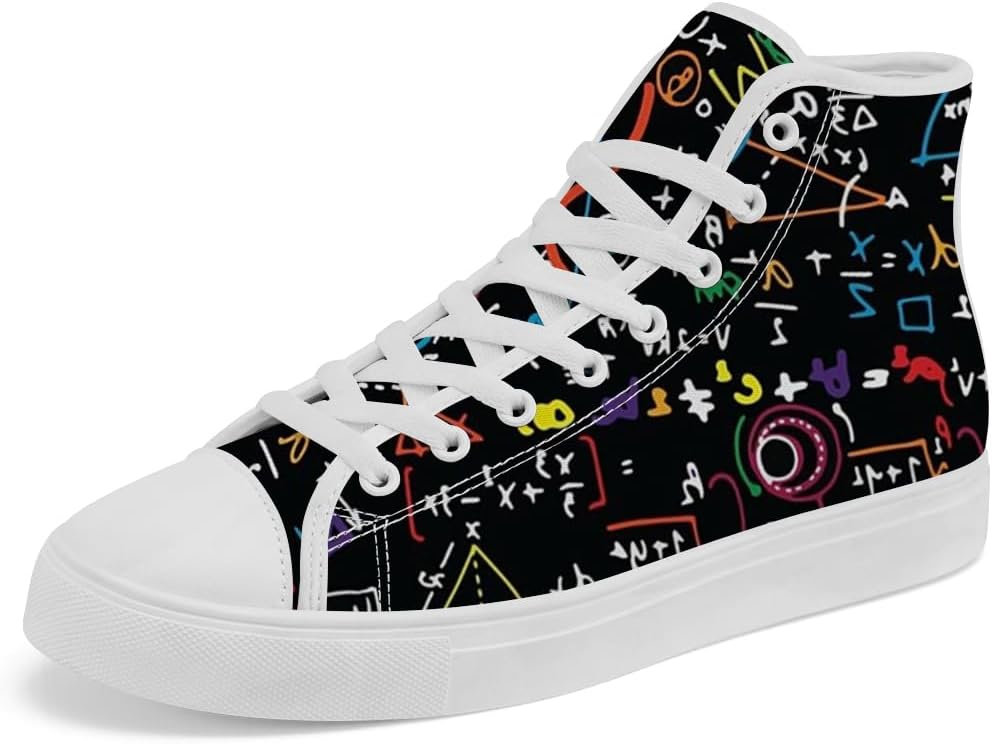 Кеды на высокой подошве Math для женщин и мужчин, школьные, учительские, из канвы, с шнуровкой, повседневная обувь, подарок для мужчин и женщин Chebing, черный
Кеды на высокой подошве Math для женщин и мужчин, школьные, учительские, из канвы, с шнуровкой, повседневная обувь, подарок для мужчин и женщин Chebing, черный