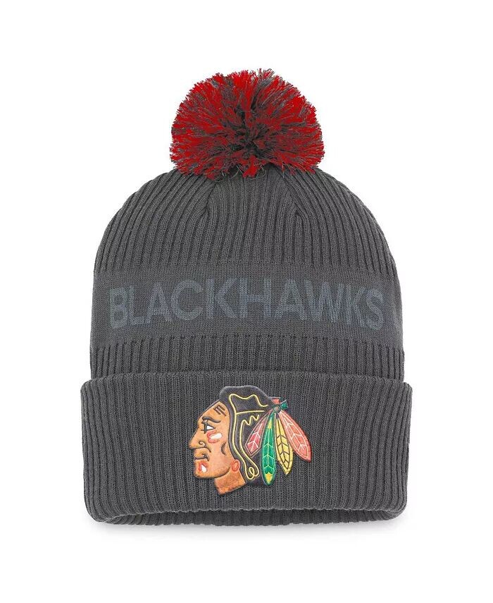 Мужская темно-серая вязаная шапка Chicago Blackhawks Authentic Pro Home Ice с манжетами и помпоном Fanatics
Мужская темно-серая вязаная шапка Chicago Blackhawks Authentic Pro Home Ice с манжетами и помпоном Fanatics